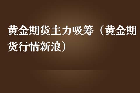 黄金期货主力吸筹（黄金期货行情新浪）_https://www.kuaijiepai.net_期货资讯_第1张