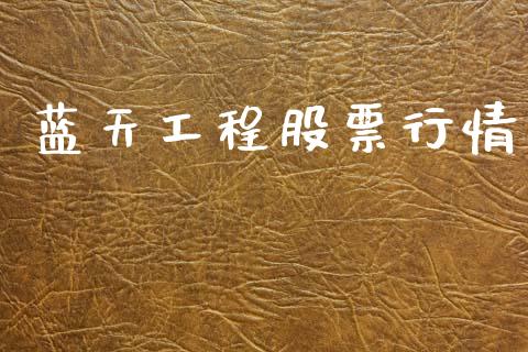 蓝天工程股票行情_https://www.kuaijiepai.net_新股新闻_第1张