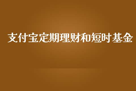 支付宝定期理财和短时基金_https://www.kuaijiepai.net_期货理财_第1张