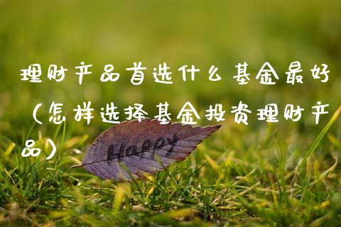理财产品首选什么基金最好（怎样选择基金投资理财产品）_https://www.kuaijiepai.net_期货理财_第1张