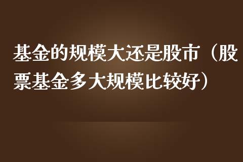基金的规模大还是股市（股票基金多大规模比较好）_https://www.kuaijiepai.net_投资理财_第1张