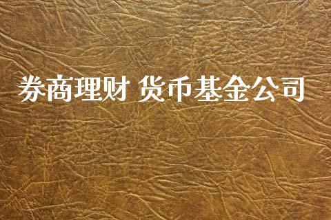 券商理财 货币基金公司_https://www.kuaijiepai.net_期货理财_第1张