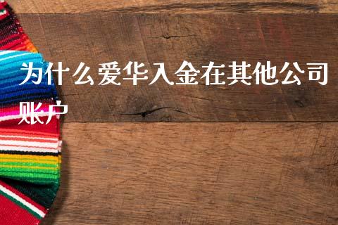 为什么爱华入金在其他公司账户_https://www.kuaijiepai.net_股票理论_第1张