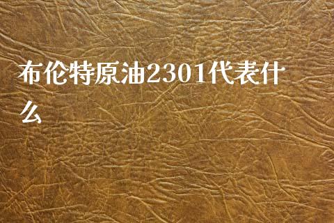 布伦特原油2301代表什么_https://www.kuaijiepai.net_期货在线_第1张