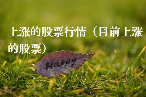 上涨的股票行情（目前上涨的股票）_https://www.kuaijiepai.net_国际股建_第1张