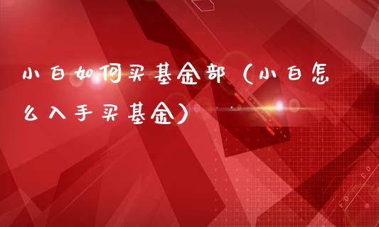 小白如何买基金部（小白怎么入手买基金）_https://www.kuaijiepai.net_期货理财_第1张