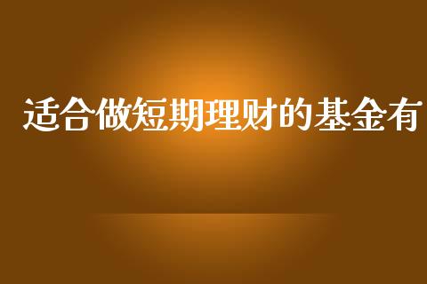 适合做短期理财的基金有_https://www.kuaijiepai.net_投资理财_第1张