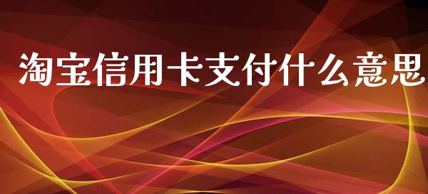 淘宝信用卡支付什么意思_https://www.kuaijiepai.net_新股新闻_第1张