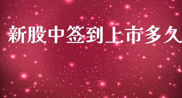 新股中签到上市多久_https://www.kuaijiepai.net_期货理财_第1张