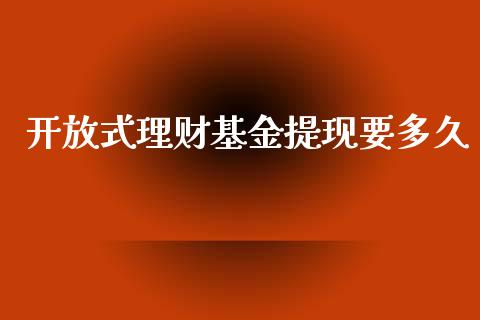 开放式理财基金提现要多久_https://www.kuaijiepai.net_期货理财_第1张