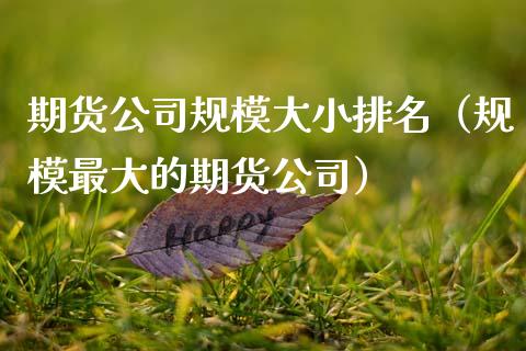 期货公司规模大小排名（规模最大的期货公司）_https://www.kuaijiepai.net_期货资讯_第1张