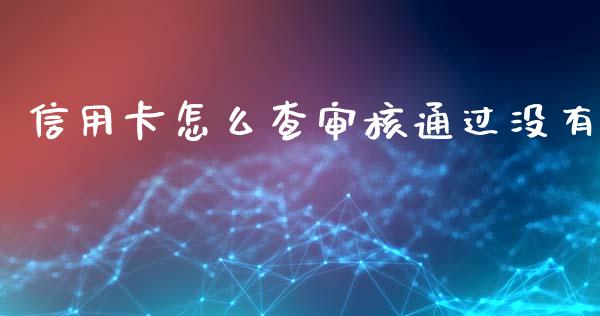信用卡怎么查审核通过没有_https://www.kuaijiepai.net_期货在线_第1张