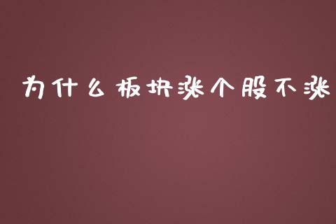 为什么板块涨个股不涨_https://www.kuaijiepai.net_投资理财_第1张