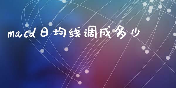macd日均线调成多少_https://www.kuaijiepai.net_期货资讯_第1张