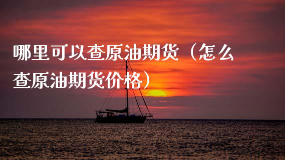 哪里可以查原油期货（怎么查原油期货价格）_https://www.kuaijiepai.net_期货资讯_第1张