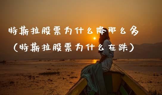 特斯拉股票为什么降那么多（特斯拉股票为什么在跌）_https://www.kuaijiepai.net_新股新闻_第1张