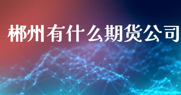 郴州有什么期货公司_https://www.kuaijiepai.net_股票理论_第1张