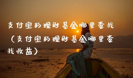 支付宝的理财基金哪里查找（支付宝的理财基金哪里查找收益）_https://www.kuaijiepai.net_投资理财_第1张