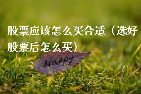 股票应该怎么买合适（选好股票后怎么买）_https://www.kuaijiepai.net_国际股建_第1张