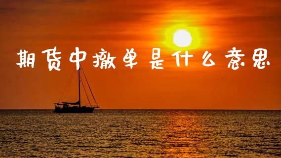 期货中撤单是什么意思_https://www.kuaijiepai.net_新股新闻_第1张