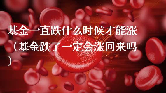 基金一直跌什么时候才能涨（基金跌了一定会涨回来吗）_https://www.kuaijiepai.net_期货理财_第1张