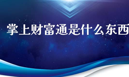 掌上财富通是什么东西_https://www.kuaijiepai.net_期货理财_第1张
