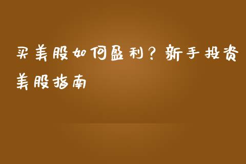 买美股如何盈利？新手投资美股指南_https://www.kuaijiepai.net_期货资讯_第1张