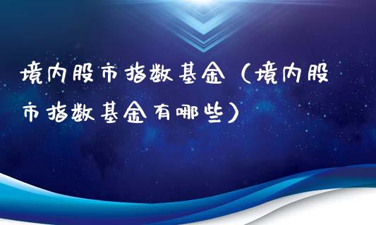 境内股市指数基金（境内股市指数基金有哪些）_https://www.kuaijiepai.net_期货理财_第1张