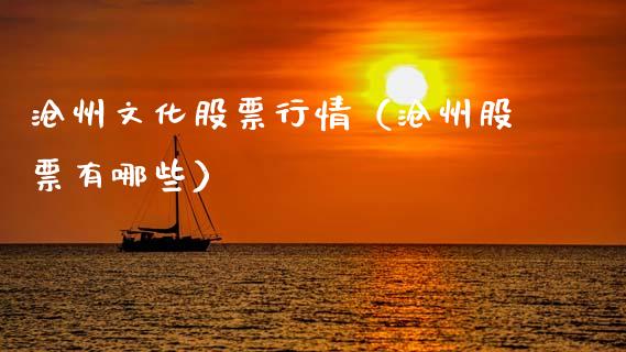 沧州文化股票行情（沧州股票有哪些）_https://www.kuaijiepai.net_新股新闻_第1张