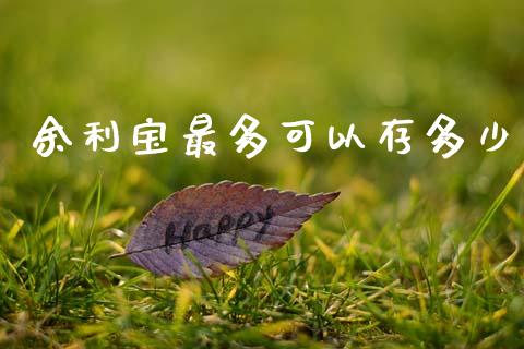 余利宝最多可以存多少_https://www.kuaijiepai.net_股票理论_第1张