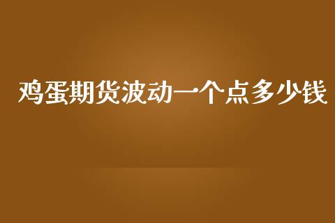 鸡蛋期货波动一个点多少钱_https://www.kuaijiepai.net_期货资讯_第1张