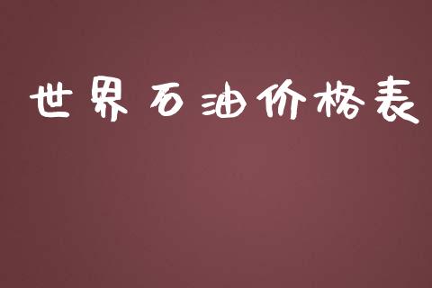 世界石油价格表_https://www.kuaijiepai.net_期货在线_第1张