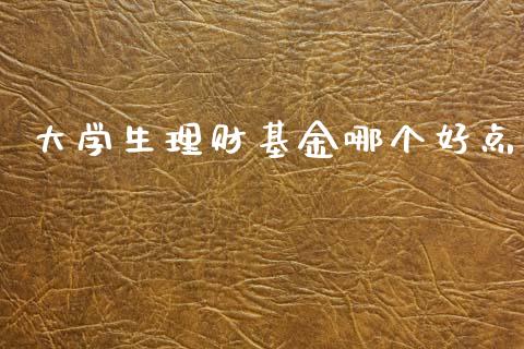 大学生理财基金哪个好点_https://www.kuaijiepai.net_投资理财_第1张
