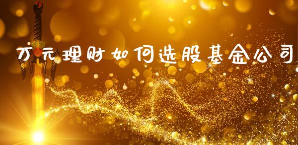万元理财如何选股基金公司_https://www.kuaijiepai.net_期货理财_第1张