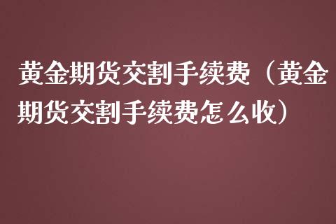 黄金期货交割手续费（黄金期货交割手续费怎么收）_https://www.kuaijiepai.net_国际期货_第1张