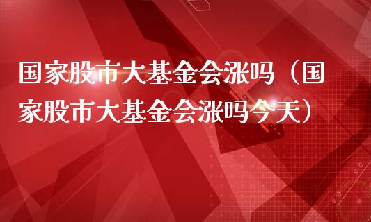 国家股市大基金会涨吗（国家股市大基金会涨吗今天）_https://www.kuaijiepai.net_投资理财_第1张