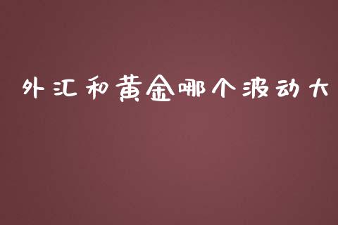 外汇和黄金哪个波动大_https://www.kuaijiepai.net_股票理论_第1张