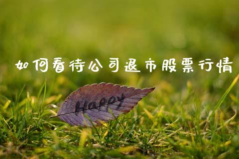 如何看待公司退市股票行情_https://www.kuaijiepai.net_新股新闻_第1张