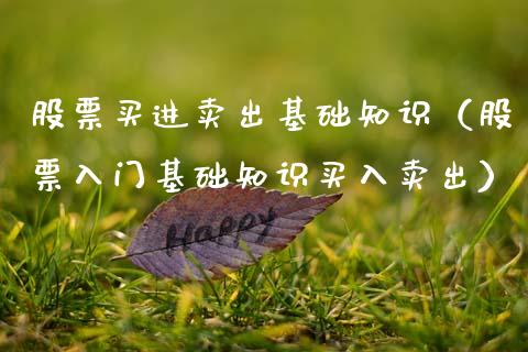 股票买进卖出基础知识（股票入门基础知识买入卖出）_https://www.kuaijiepai.net_国际股建_第1张
