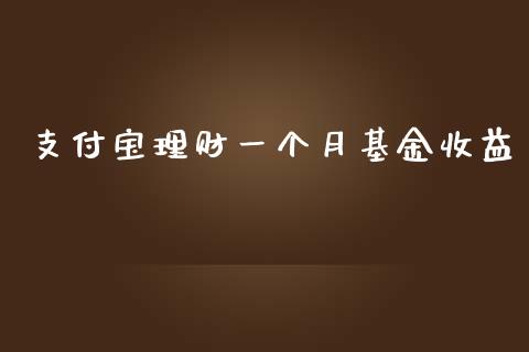 支付宝理财一个月基金收益_https://www.kuaijiepai.net_期货理财_第1张