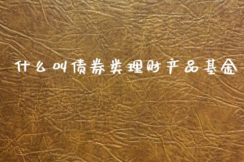 什么叫债券类理财产品基金_https://www.kuaijiepai.net_期货理财_第1张