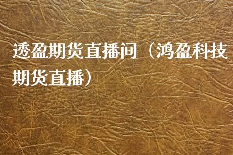 透盈期货直播间（鸿盈科技期货直播）_https://www.kuaijiepai.net_期货在线_第1张