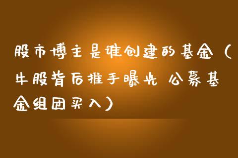 股市博主是谁创建的基金（牛股背后推手曝光 公募基金组团买入）_https://www.kuaijiepai.net_期货理财_第1张