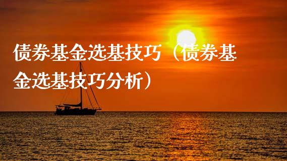 债券基金选基技巧（债券基金选基技巧分析）_https://www.kuaijiepai.net_投资理财_第1张