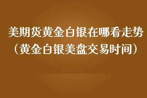 美期货黄金白银在哪看走势（黄金白银美盘交易时间）_https://www.kuaijiepai.net_国际期货_第1张