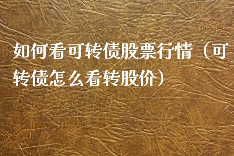 如何看可转债股票行情（可转债怎么看转股价）_https://www.kuaijiepai.net_股票理论_第1张