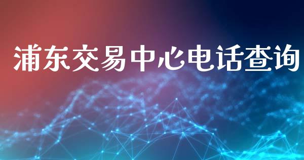 浦东交易中心电话查询_https://www.kuaijiepai.net_期货在线_第1张