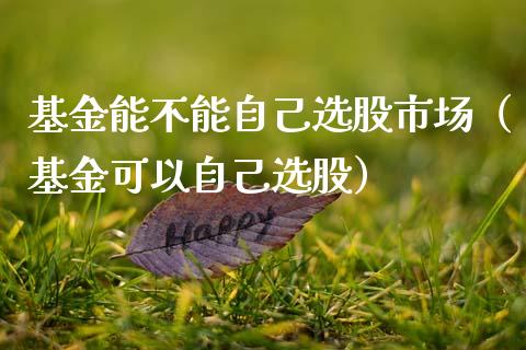 基金能不能自己选股市场（基金可以自己选股）_https://www.kuaijiepai.net_期货理财_第1张