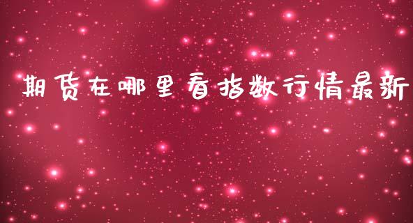 期货在哪里看指数行情最新_https://www.kuaijiepai.net_国际期货_第1张