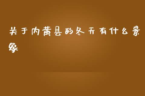 关于内黄县的冬天有什么景象_https://www.kuaijiepai.net_投资理财_第1张
